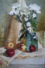 Натюрморт с хризантемами