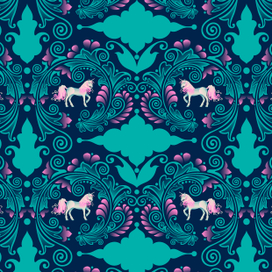 Сад Единорогов. Бесшовный узор