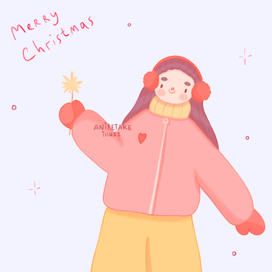 Дизайн рождественской открытки, милый персонаж   