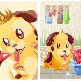 Иллюстрации и фирменный стиль для сети зоосалонов GrooMaster