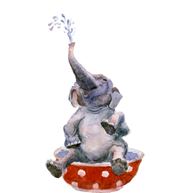 Слоненок в посуде