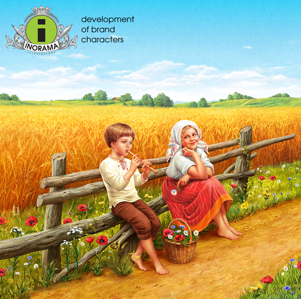 Дети. Для упаковки овсяных хлопьев.