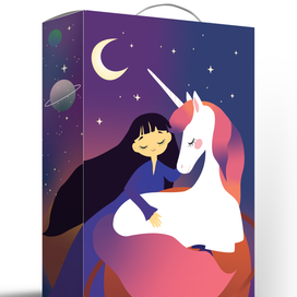 Подарочная новогодняя упаковка "Космос"