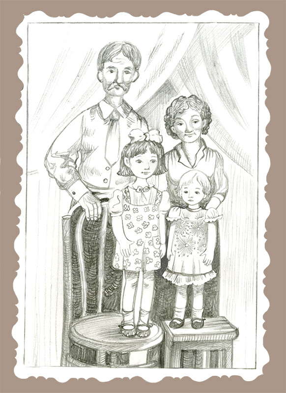 Бабушка, дедушка и две внучки