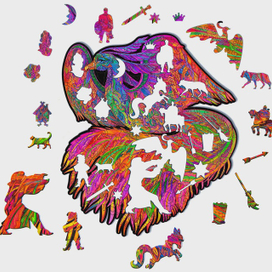 Деревянный фигурный пазл Жар-птица