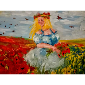 Девушка на маковом поле