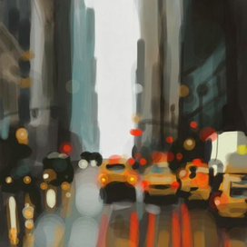 Дождливый Нью-Йорк (набросок за 1 час)