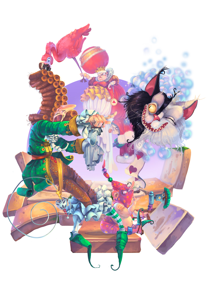 "Королевский крокет" конкурсная иллюстрация к "Алисе в стране чудес"