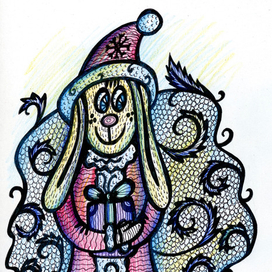 Зайчик с подарком