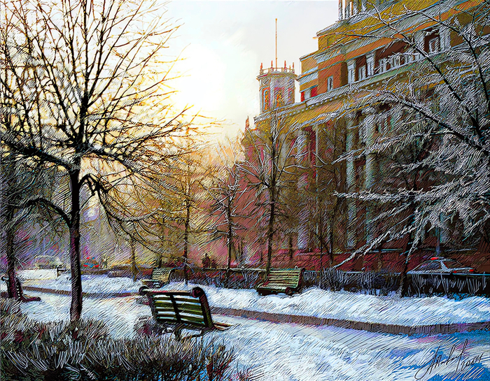 Зима. Морозный день