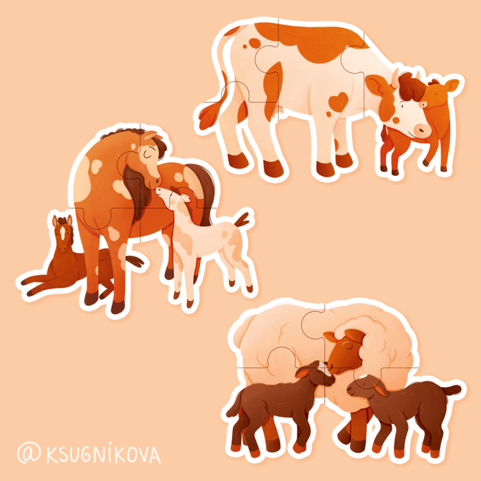 Макси пазлы с животными "Ферма"