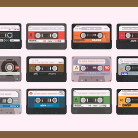 AUDIOTAPES VECTOR SET