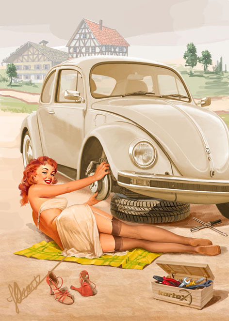 Немка в стиле Пин-Ап.