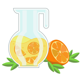 Кувшин с лимонадом и апельсин