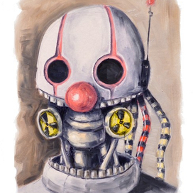 Этюд маслом "Клоун"