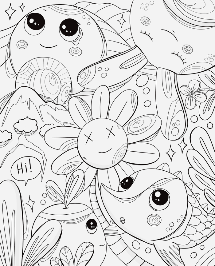 Страница раскраски, ч/б