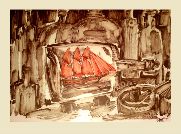 Романтический натюрморт "Мечта в бутылке"