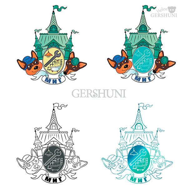 Разработка логотипа для строительной компании.Corporate style.Branded character.Logo