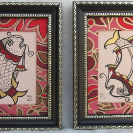 диптих Веселые рыбки