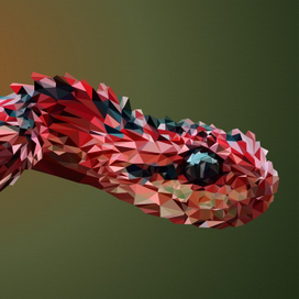 Змея в стиле low-poly