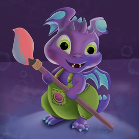 Дракоша рисует