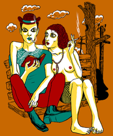 Sexbeat. Snake eyes couple love seat