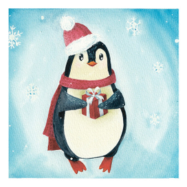 Открытка с Пингвином