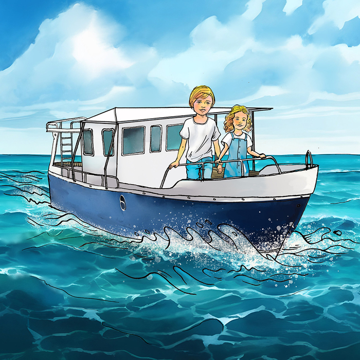 Оля и Рома на море