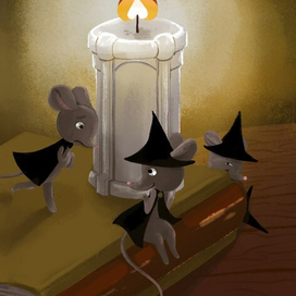 Детская книжная иллюстрация из серии "Ведьмочки"
