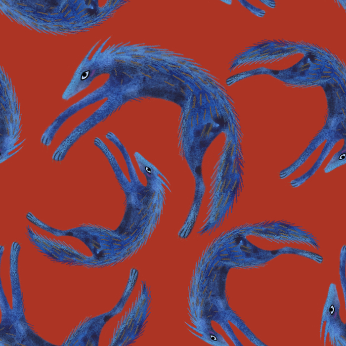 Паттерн с синими волками