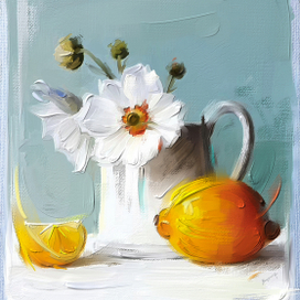 Цветы фрукты.