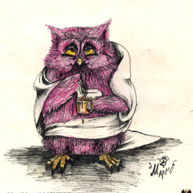 Заспанный совенок