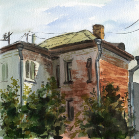 Этюд "Старый дом"