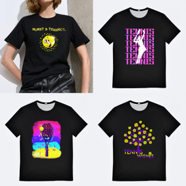 Иллюстрации для теннисного мерча