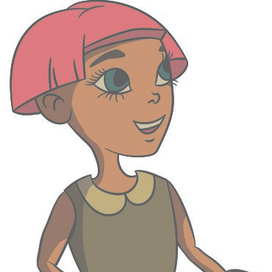 девочка с розовыми волосами