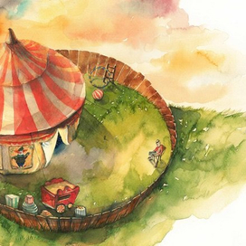 Цирк. Иллюстрация на разворот