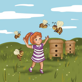 Девочка и пчелки