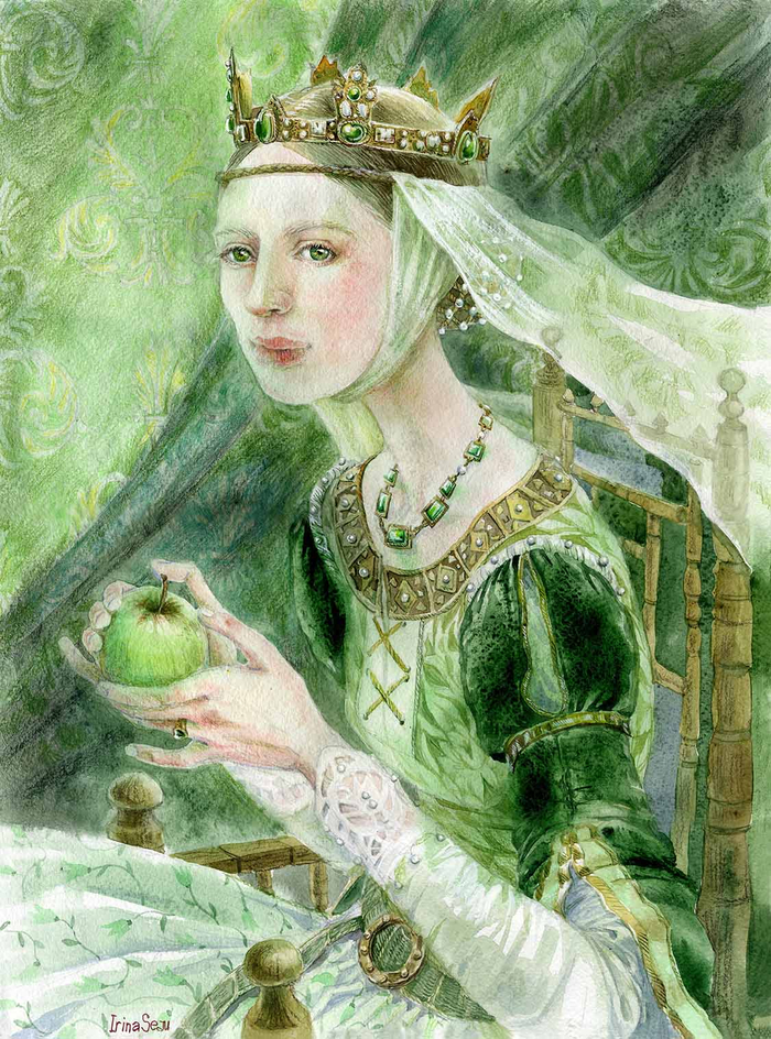 девушка в зелёном