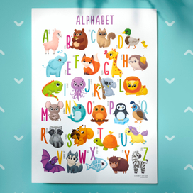 Английский алфавит с животными 