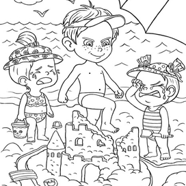 Раскраска "Я разрушил замок"