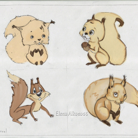 Белки. эскиз персонажа