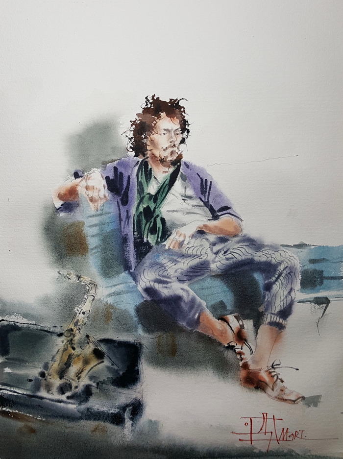 "Уличные музыканты" лист из серии