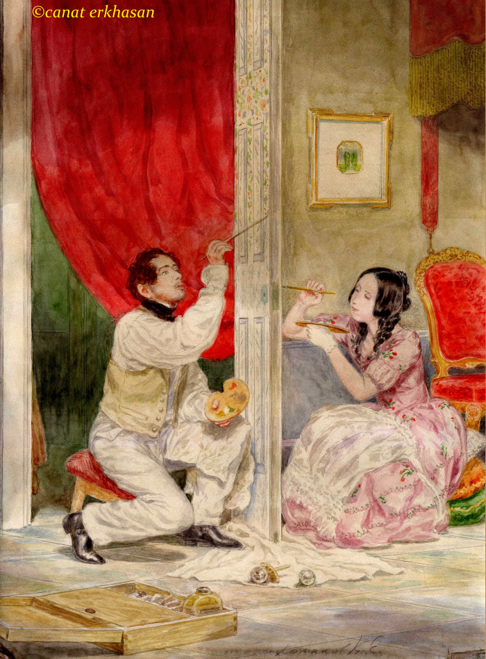 Иллюстрация к книге "Лунный камень" акварель. 28 х 38 см.  