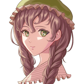 Аниме девушка в черпце портрет