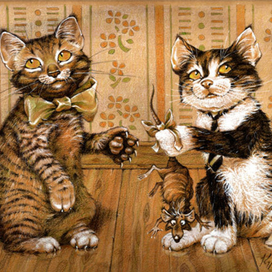 графическая серия «Кошки -Мышки».бумага, акварель, карандаш. 20х30 см