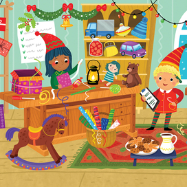 Рождественская книга с наклейками. Iseek. Англия 2024 