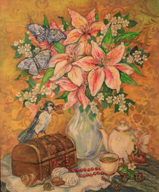 Натюрморт с синей птицей