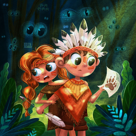 Индейцы в лесу