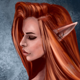 Скетч-портрет эльфийки