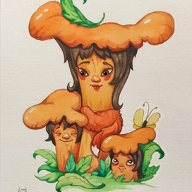 "Семья лисичек".Серия"Из жизни грибов"